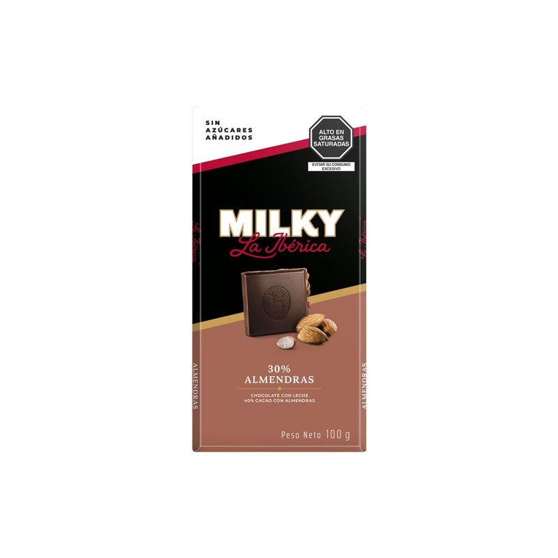 LA IBERICA - Chocolate La Ibérica Milky Almendra Sin Azúcar Tableta 100 g
