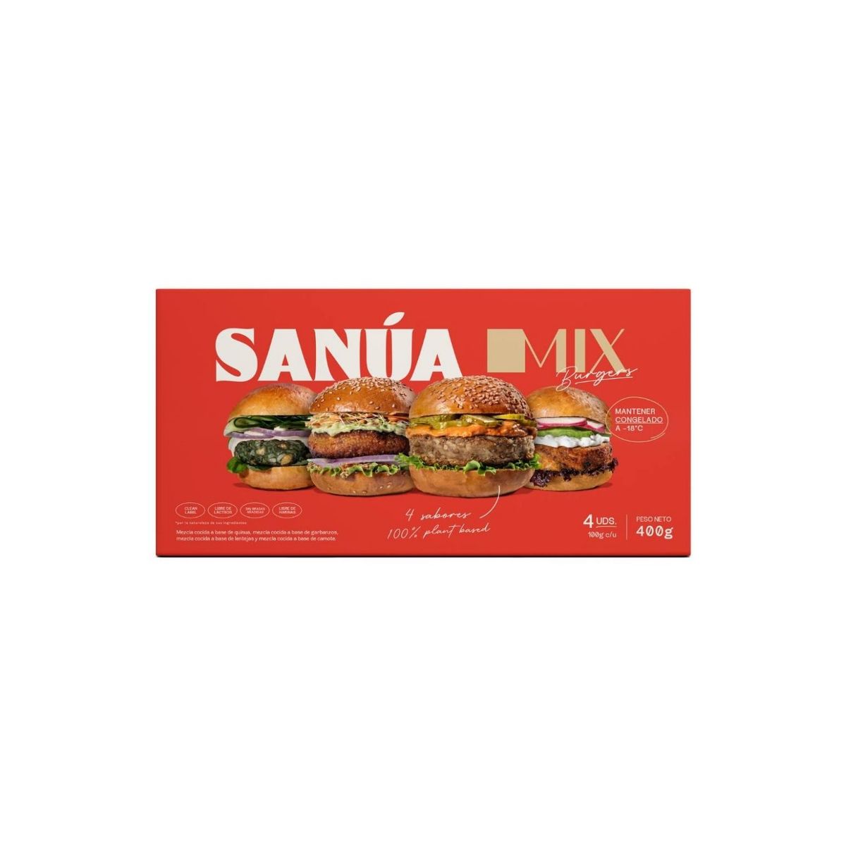 SANUA - Hamburguesa Sanua Mix Caja 400 g