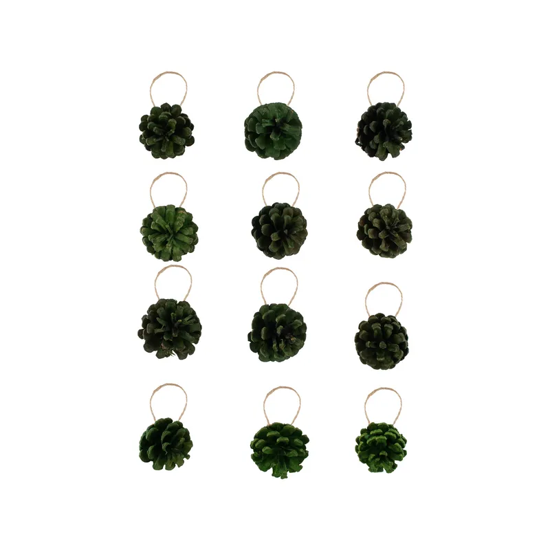 CASA JOVEN - SET X 12 PINAS NATURALES VERDES COLGANTE