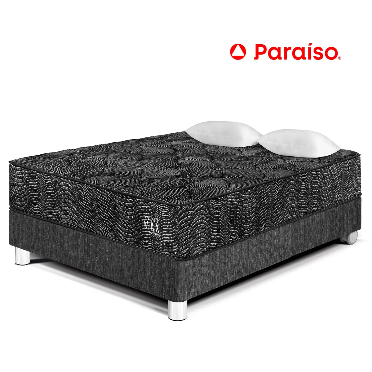 PARAISO - Cama Pocket Max Black 2 Plazas