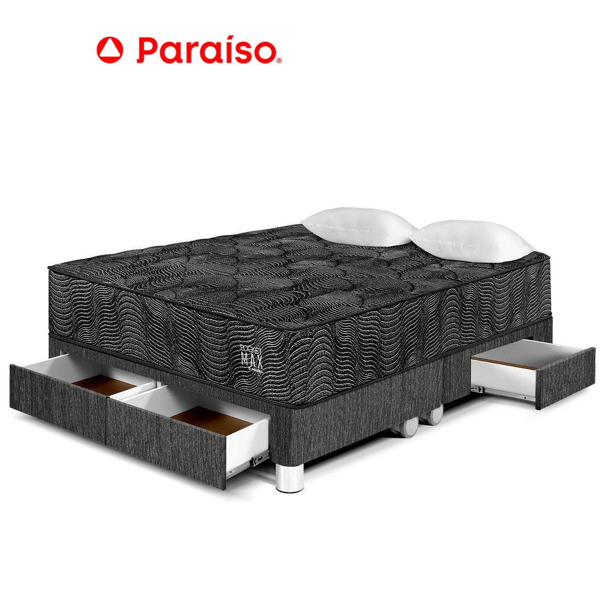 PARAISO - Cama Pocket Max Black C Caj King
