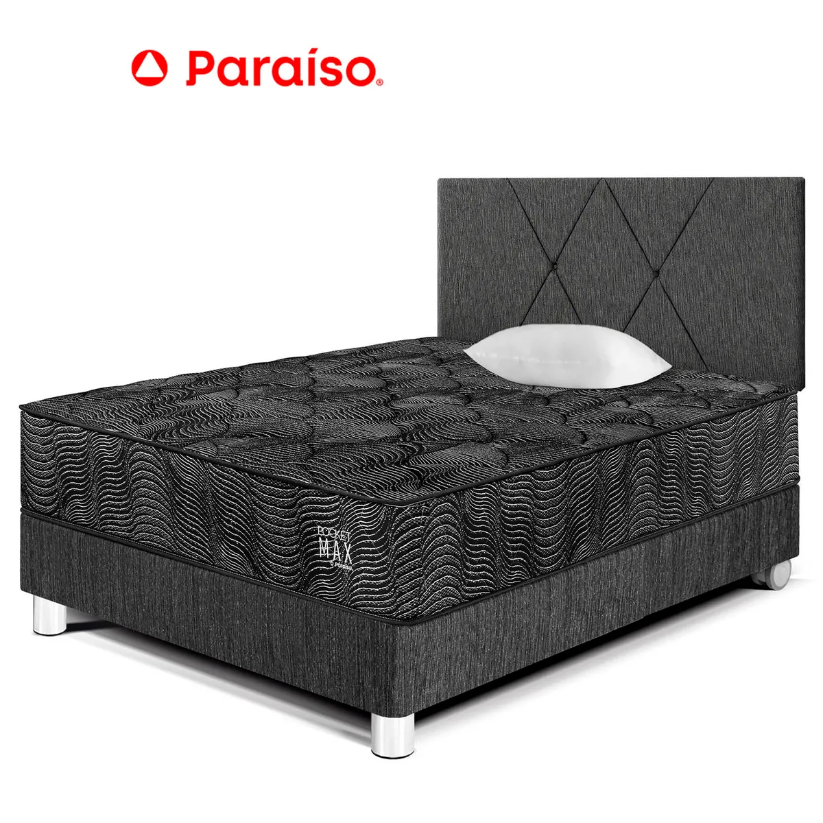 PARAISO - Dormitorio Pocket Max Black 1.5 Plazas