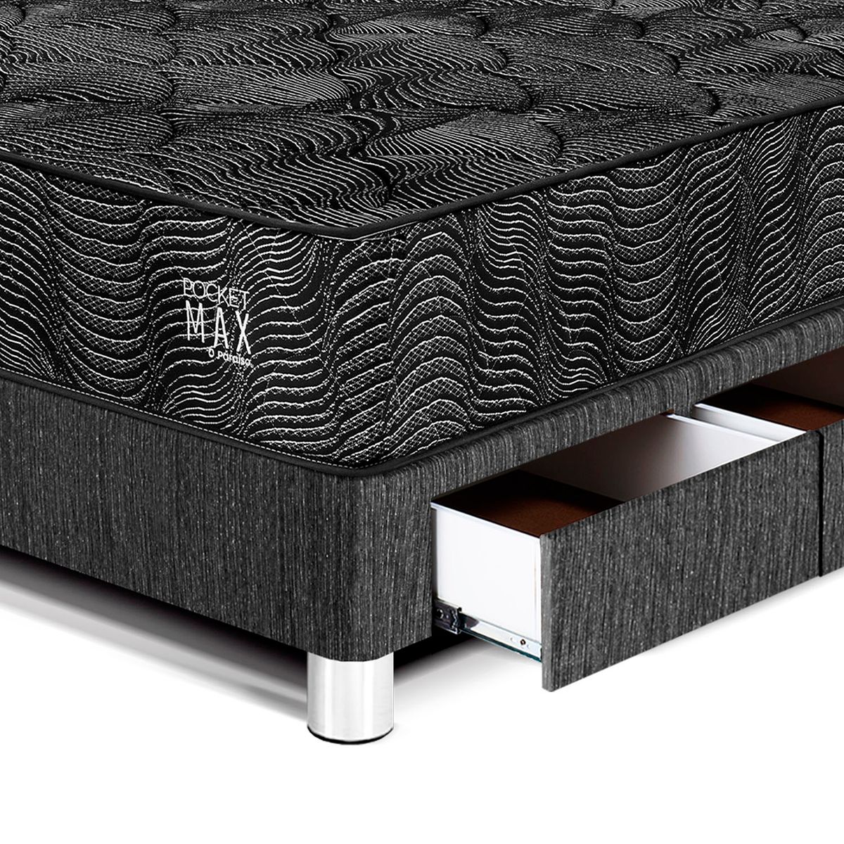 PARAISO - Dormitorio Pocket Max Black C Caj 1.5 Plazas