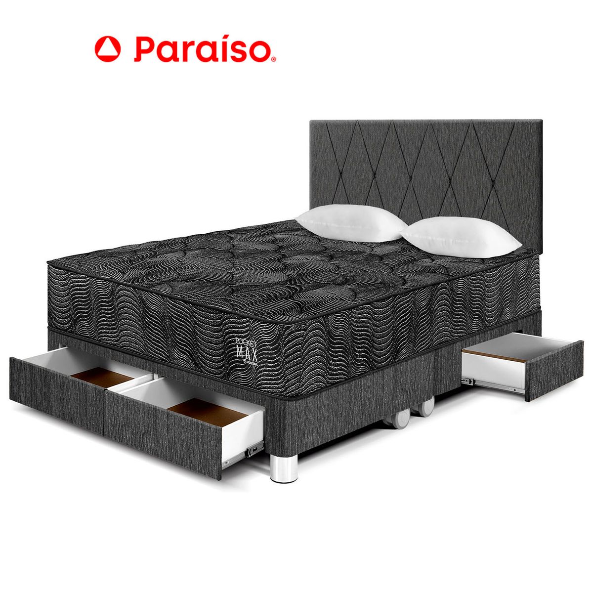 PARAISO - Dormitorio Pocket Max Black C Caj King