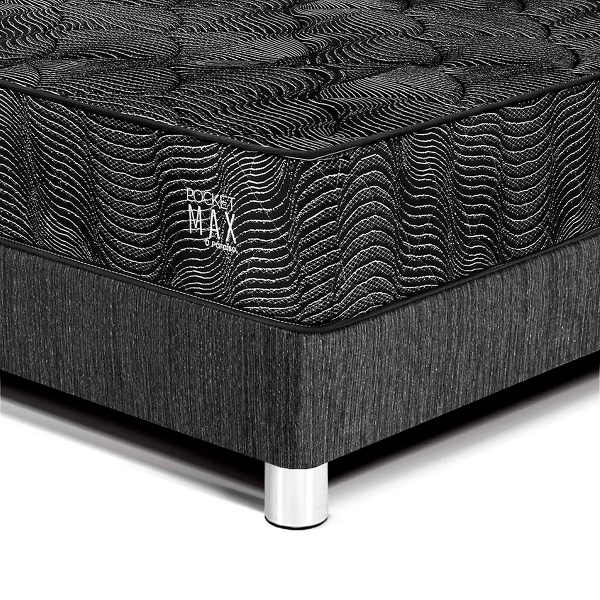 PARAISO - Dormitorio Pocket Max Black 2 Plazas + Velad