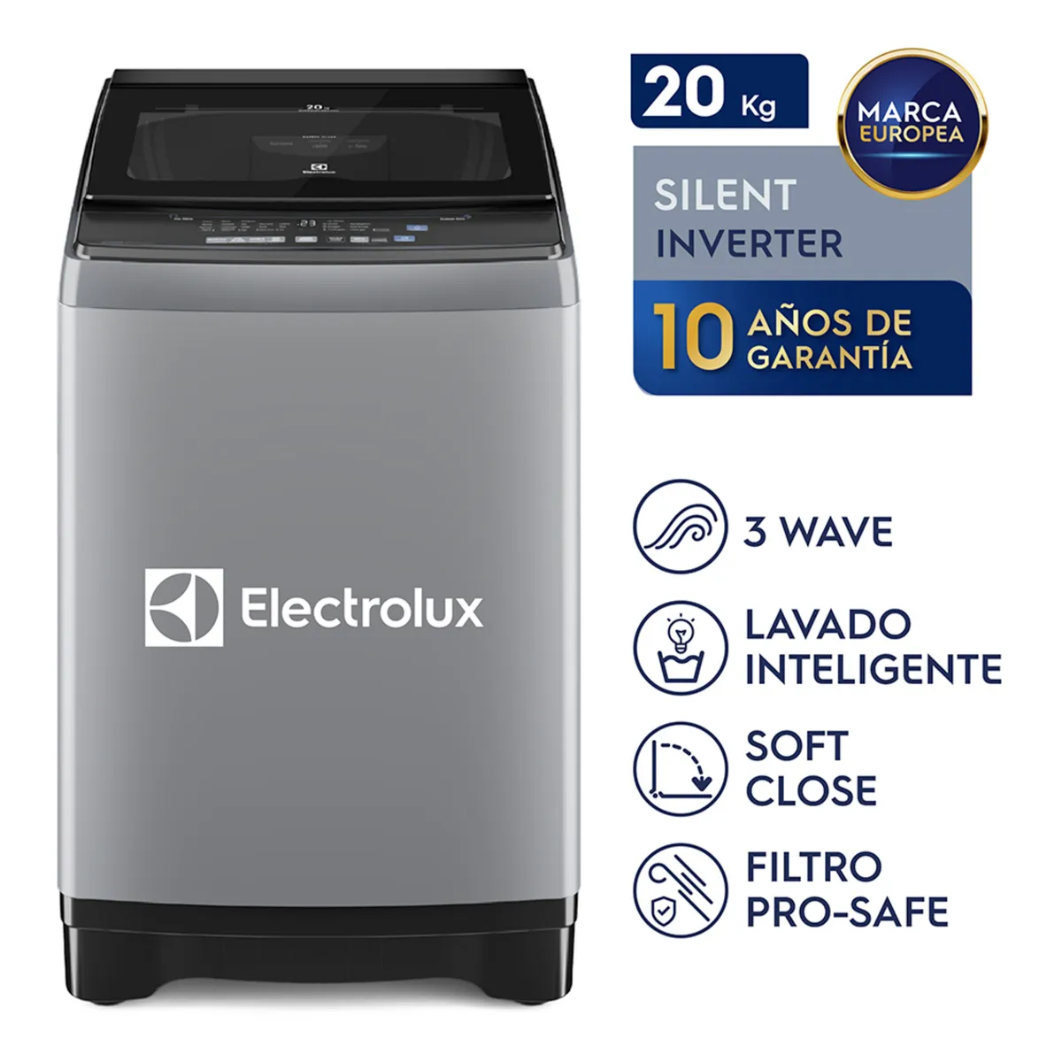 ELECTROLUX - Lavadora 20 Kg Gris Ewij20F2Xsyg