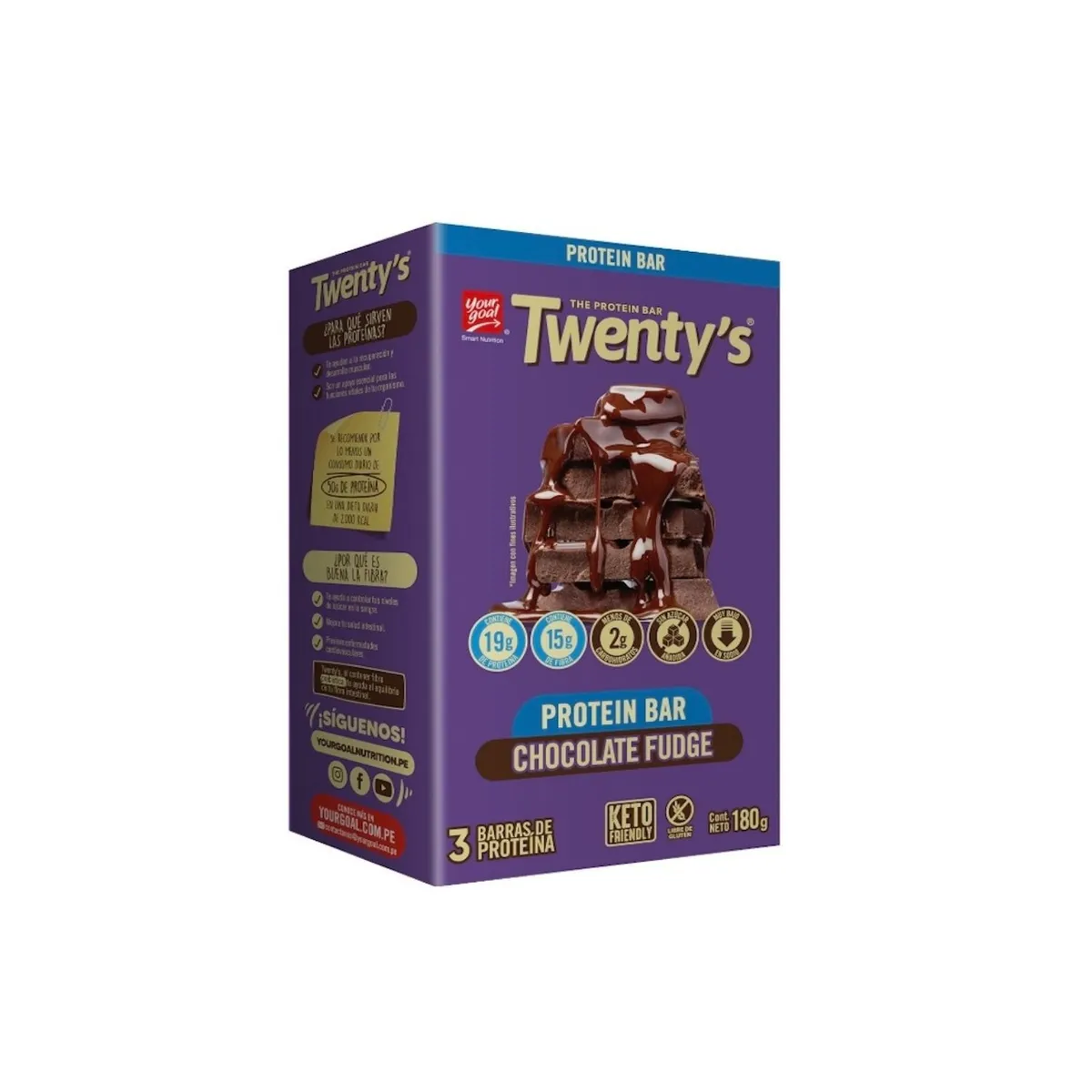 TWENTYS - Barras Protéicas Twentys Chocolate Fudge Caja 3 Und