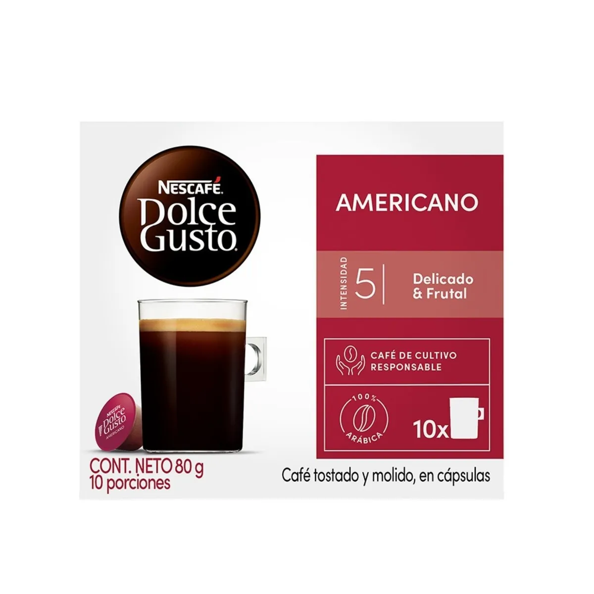 DOLCE GUSTO - Cápsulas de Café Dolce Gusto Americano Caja 10 Und