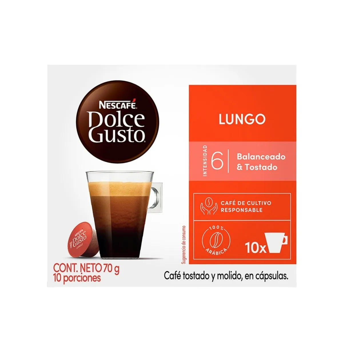 DOLCE GUSTO - Cápsulas de Café Dolce Gusto Lungo Caja 10 Und