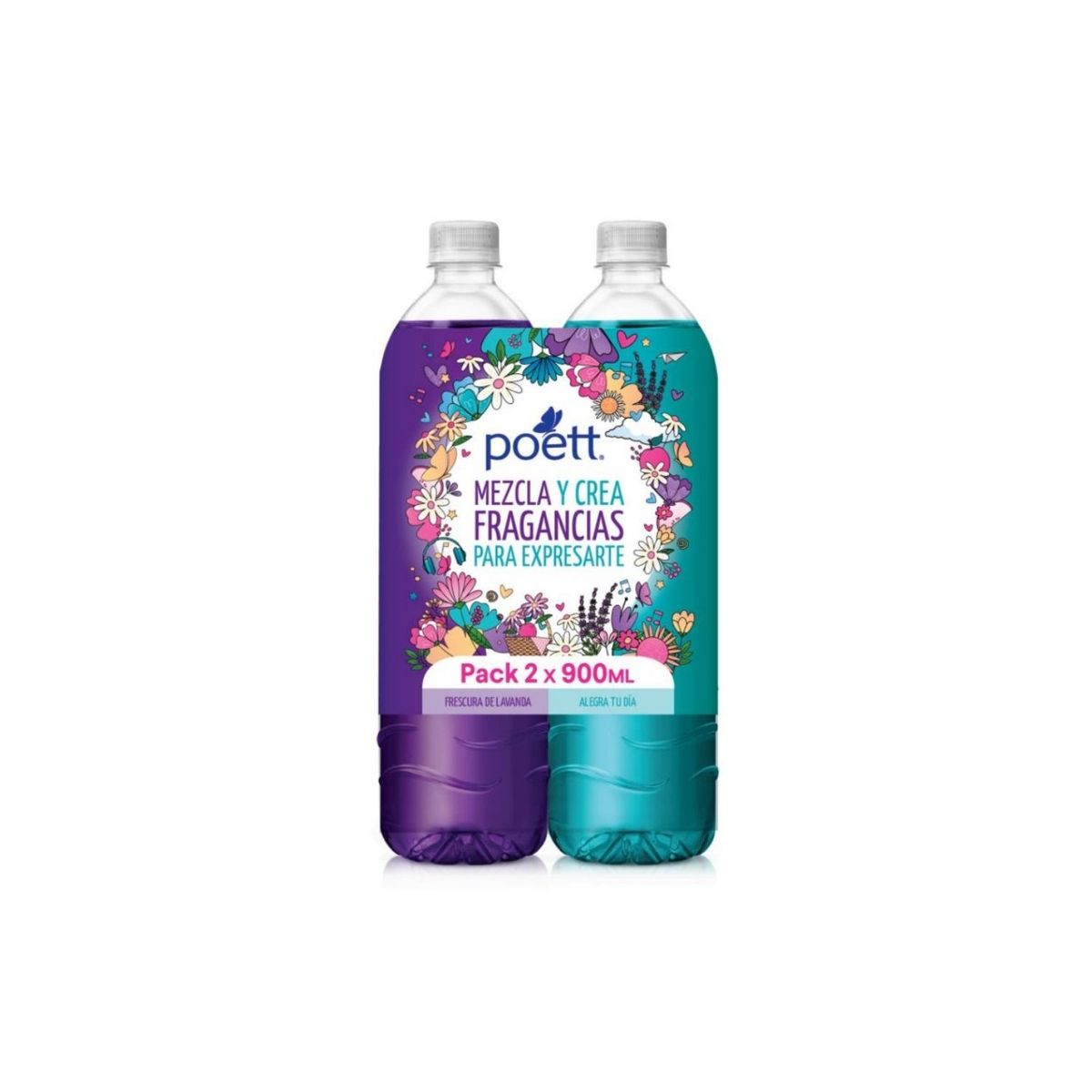 POETT - Limpiador Poett Alegra tu Día y Lavanda Pack 2 Envases 900 mL