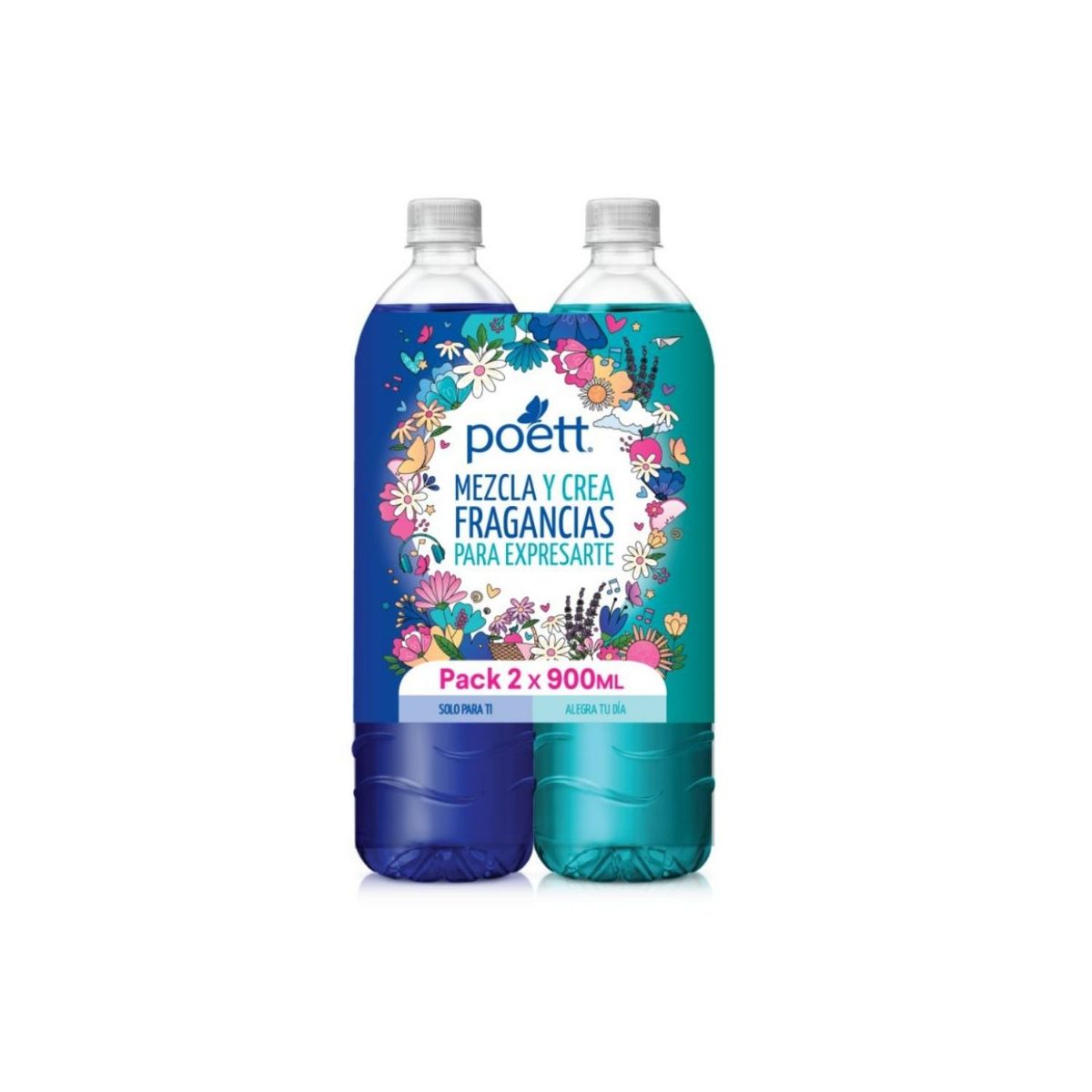 POETT - Limpiador Poett Solo Para Ti y Alegra tu Día Pack 2 Envases 900 mL