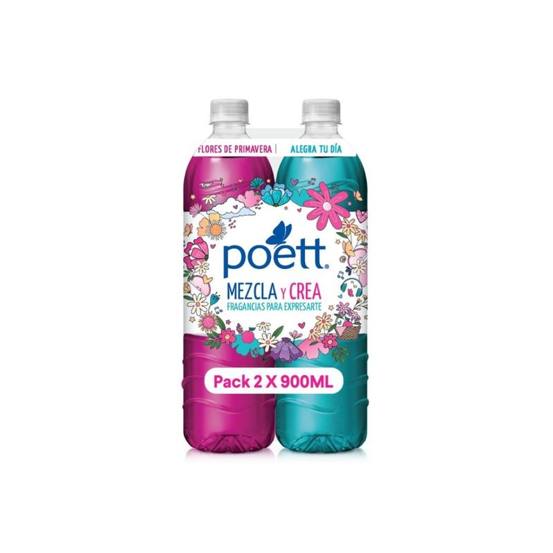 POETT - Limpiador Poett Alegra tu Día y Primavera Pack 2 Botellas 900 mL