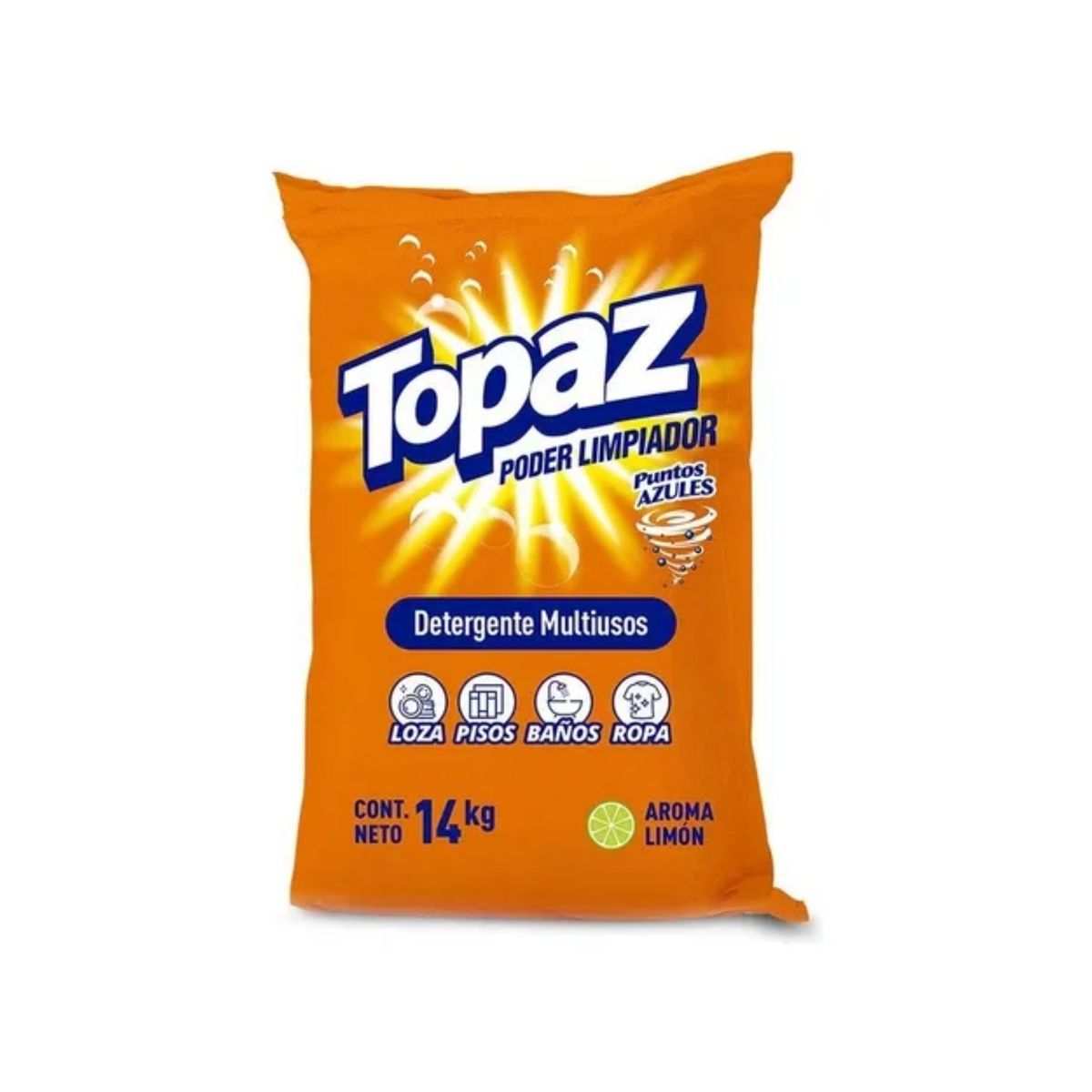 TOPAZ - Detergente en Polvo Topaz Aroma Limón Bolsa 14 Kg