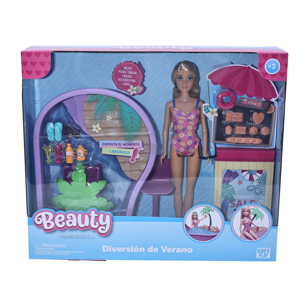KIDS N PLAY - Set Muñeca Fashion Vacaciones