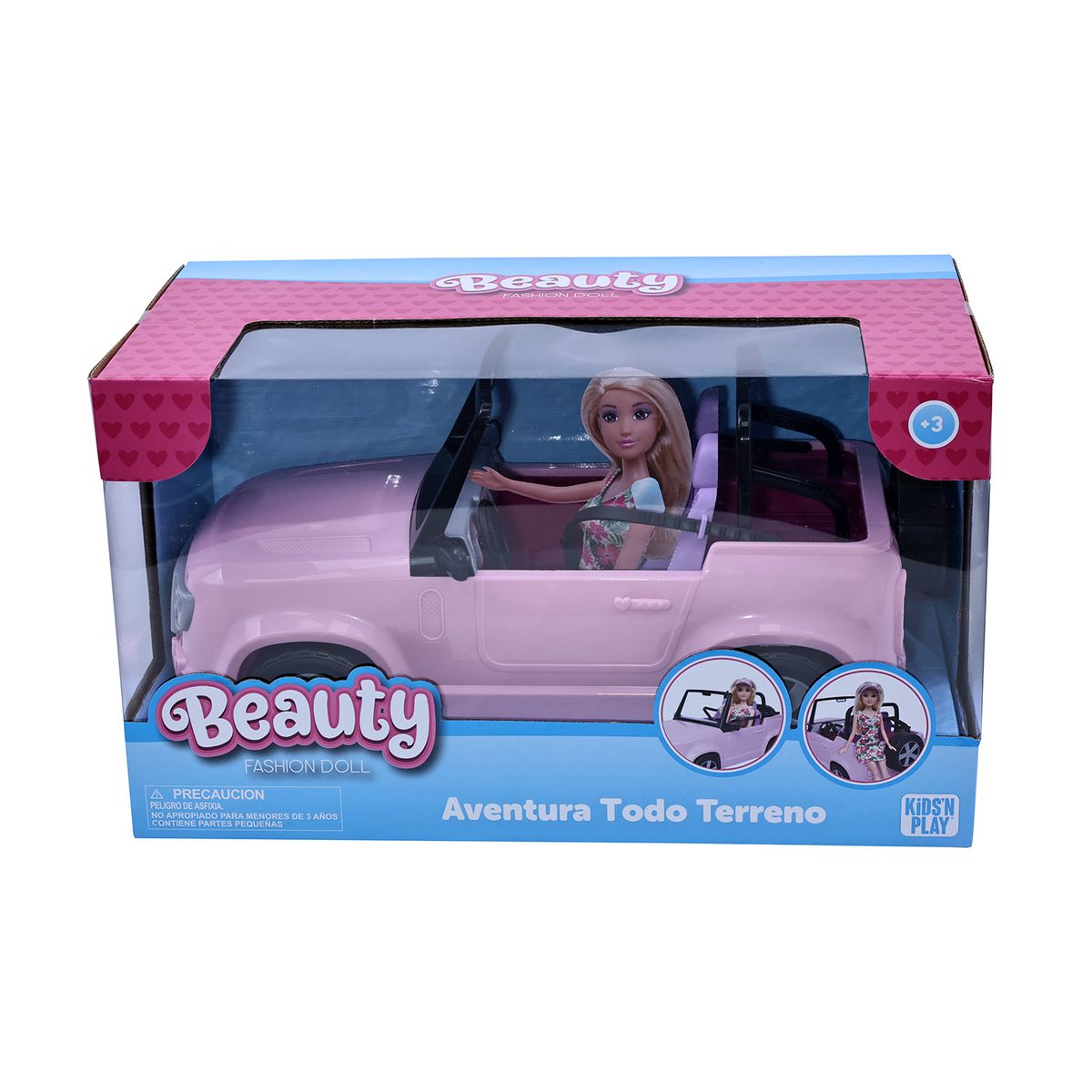 KIDS N PLAY - Camioneta Safari Rosado Muñeca Fashion