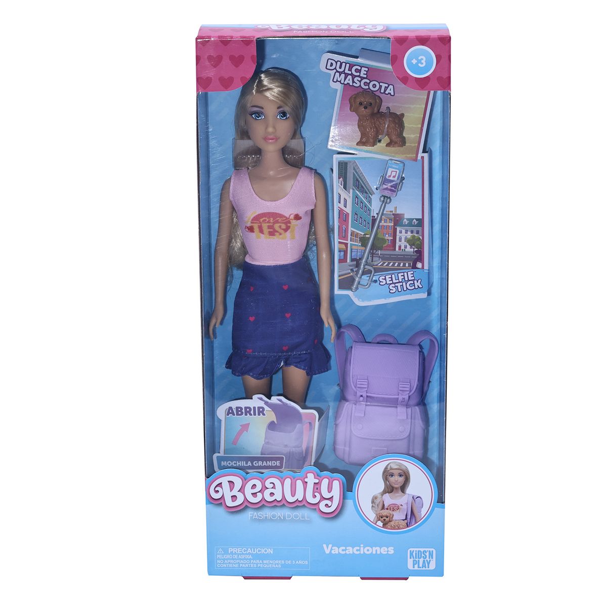 KIDS N PLAY - Muñeca Fashion Mochilera