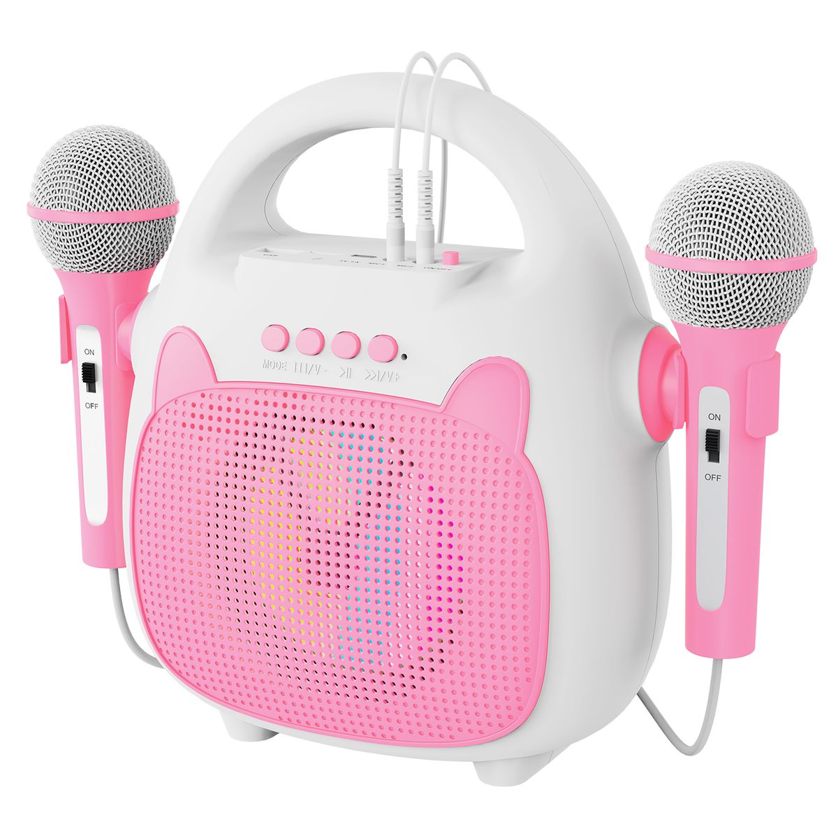 PROLINK - Kids Karaoke Speaker Rosado 2 Micrófonos