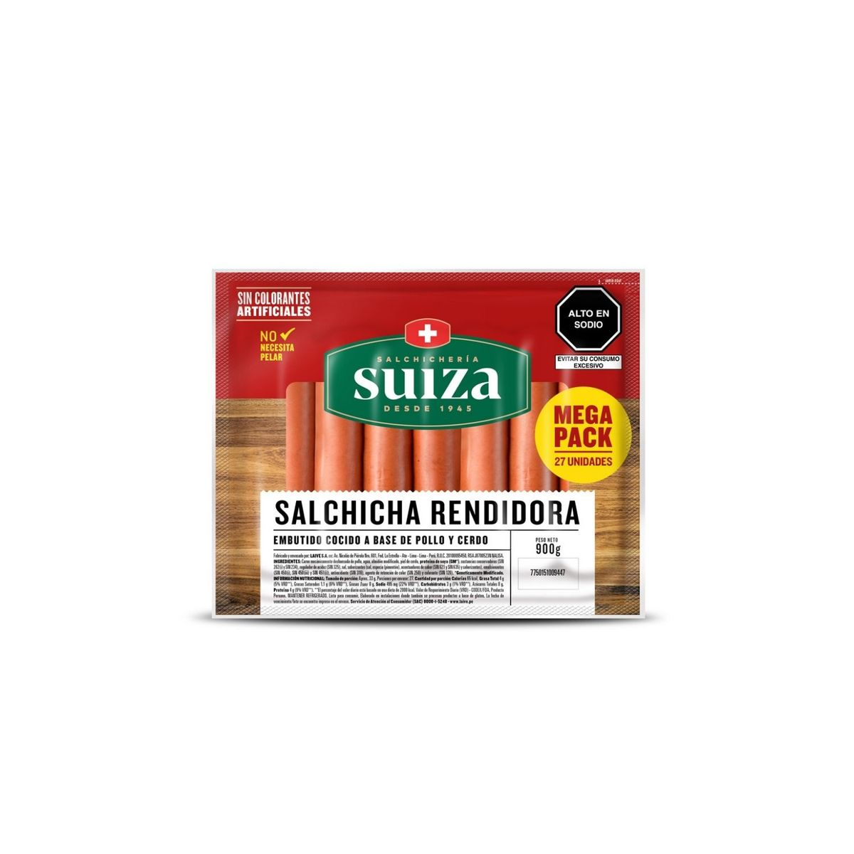 SUIZA - Salchicha Rendidora Familiar Suiza Empaque 900 g