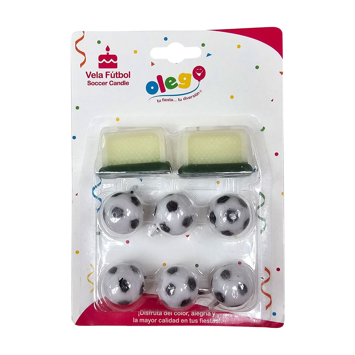 OLEGO - Vela De Cumpleaños Olego Fútbol 8 Unidades