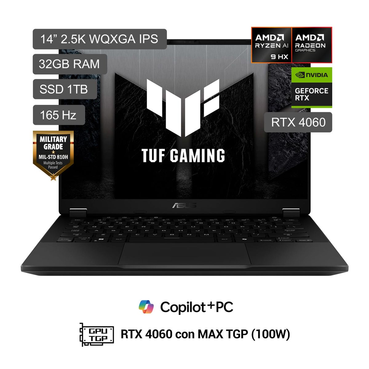 ASUS - Laptop ASUS TUF Gaming A14 R9 Ai9 Hx370 32GB 1TB Rtx 4060