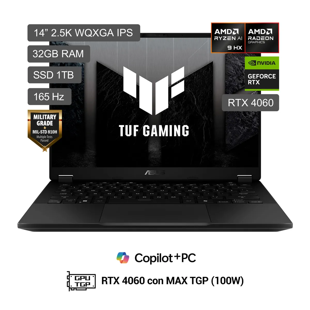 ASUS - Laptop ASUS TUF Gaming A14 R9 Ai9 Hx370 32GB 1TB Rtx 4060