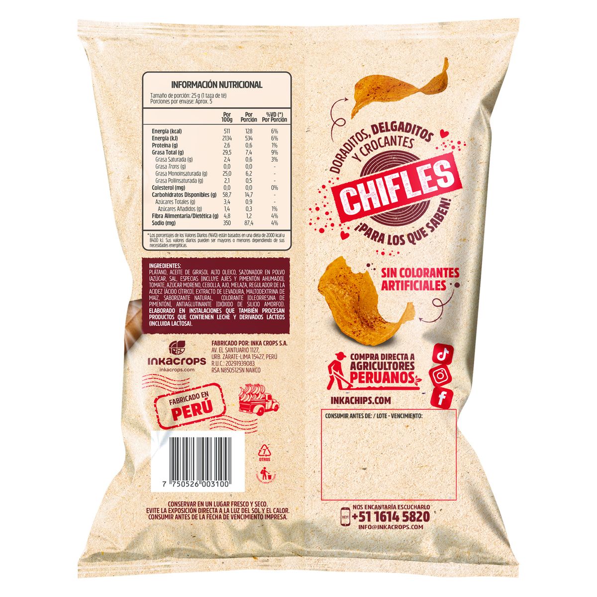INKA CHIPS - Chifles Inka Chips Picante Bolsa 130 g