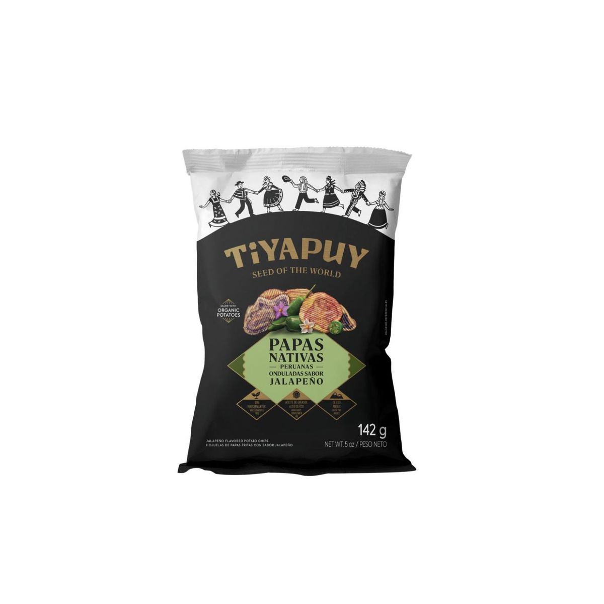 TIYAPUY - Papas Nativas Tiyapuy Jalapeño Bolsa 142 g