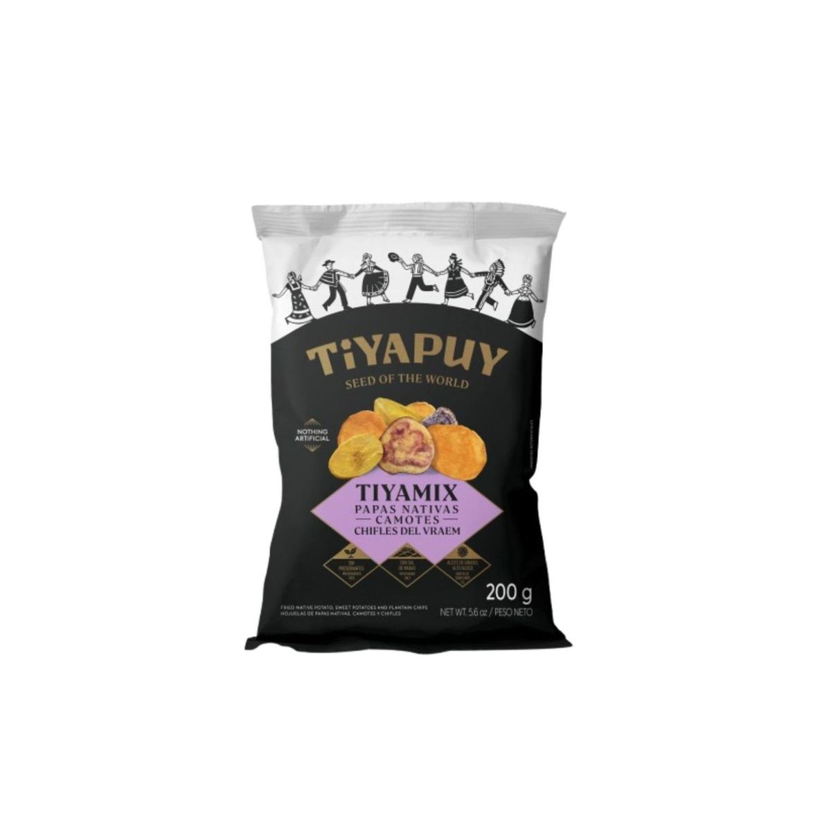 TIYAPUY - Snack Tiyamix Papa Camote Plátano Tiyapuy Bolsa 200 g