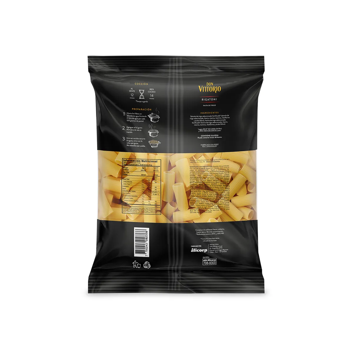 DON VITTORIO - Rigatoni Don Vittorio Bolsa 250 g