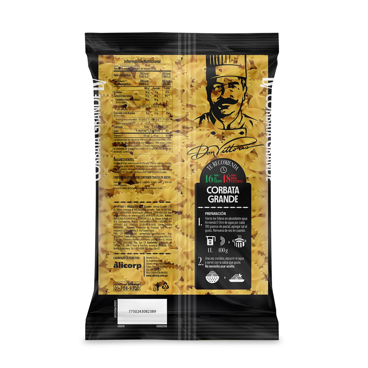DON VITTORIO - Corbata Grande Don Vittorio Bolsa 250 g