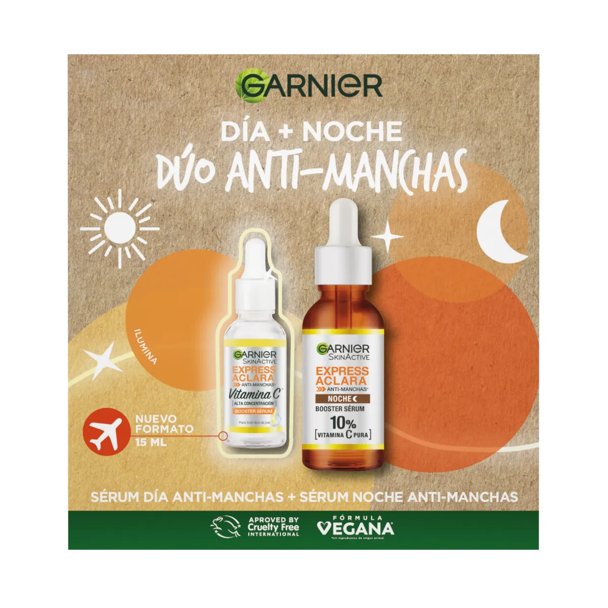GARNIER - Pack Garnier Serum AM 15 mL + Serum PM 30 mL