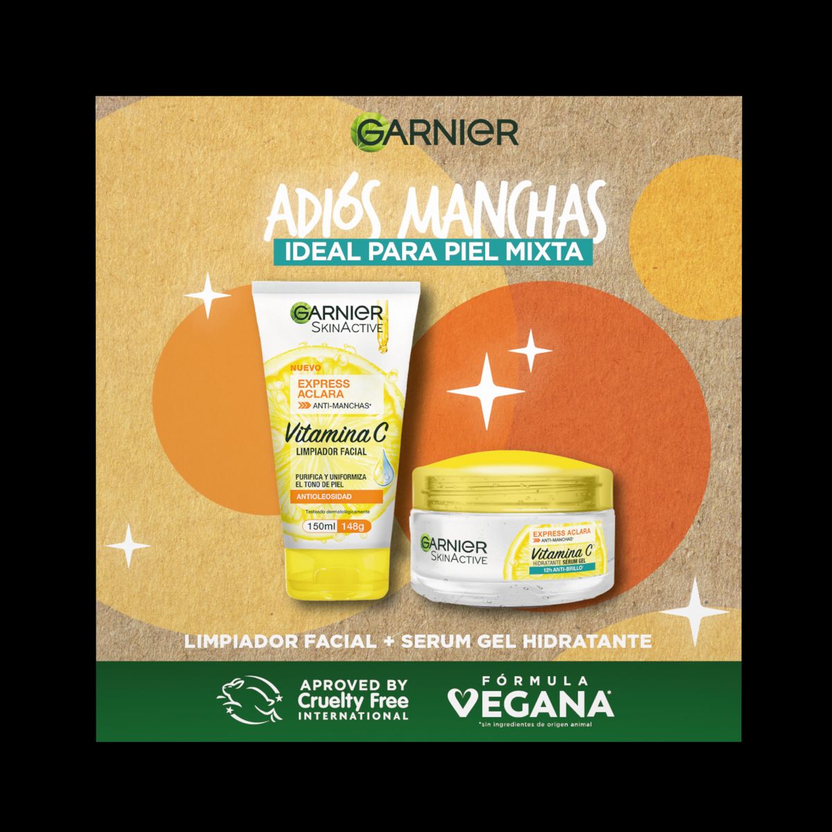 GARNIER - Pack Garnier Crema en Gel 50 mL + Gel Limpiador 150 mL