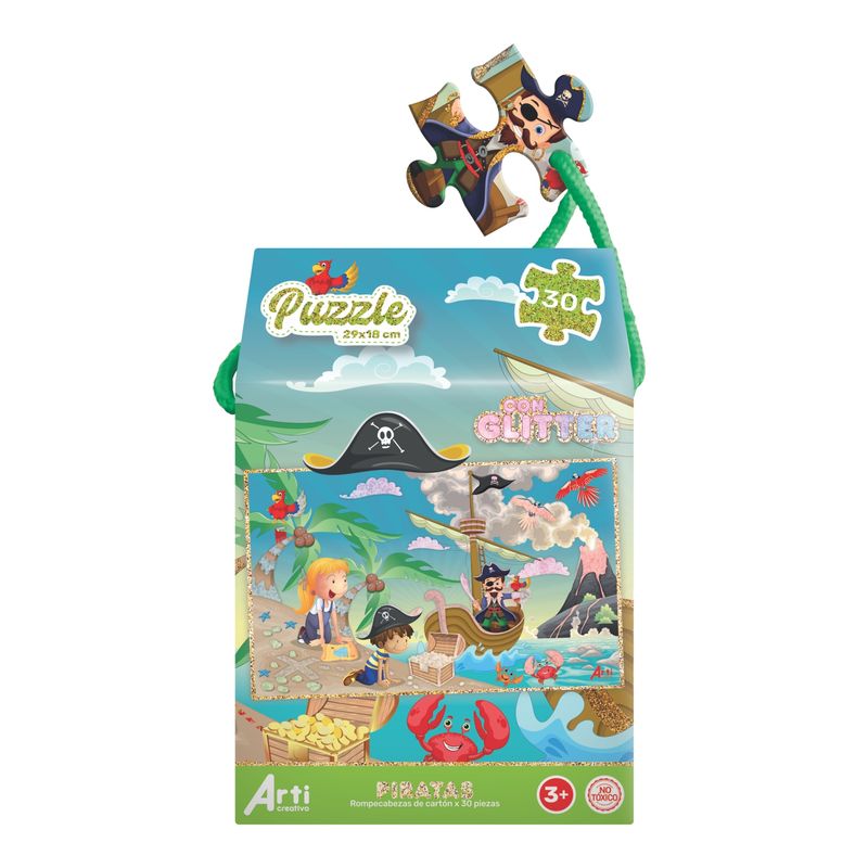 ARTI CREATIVO - Giftbox Rompecabezas de Cartón Piratas 30 Pzas
