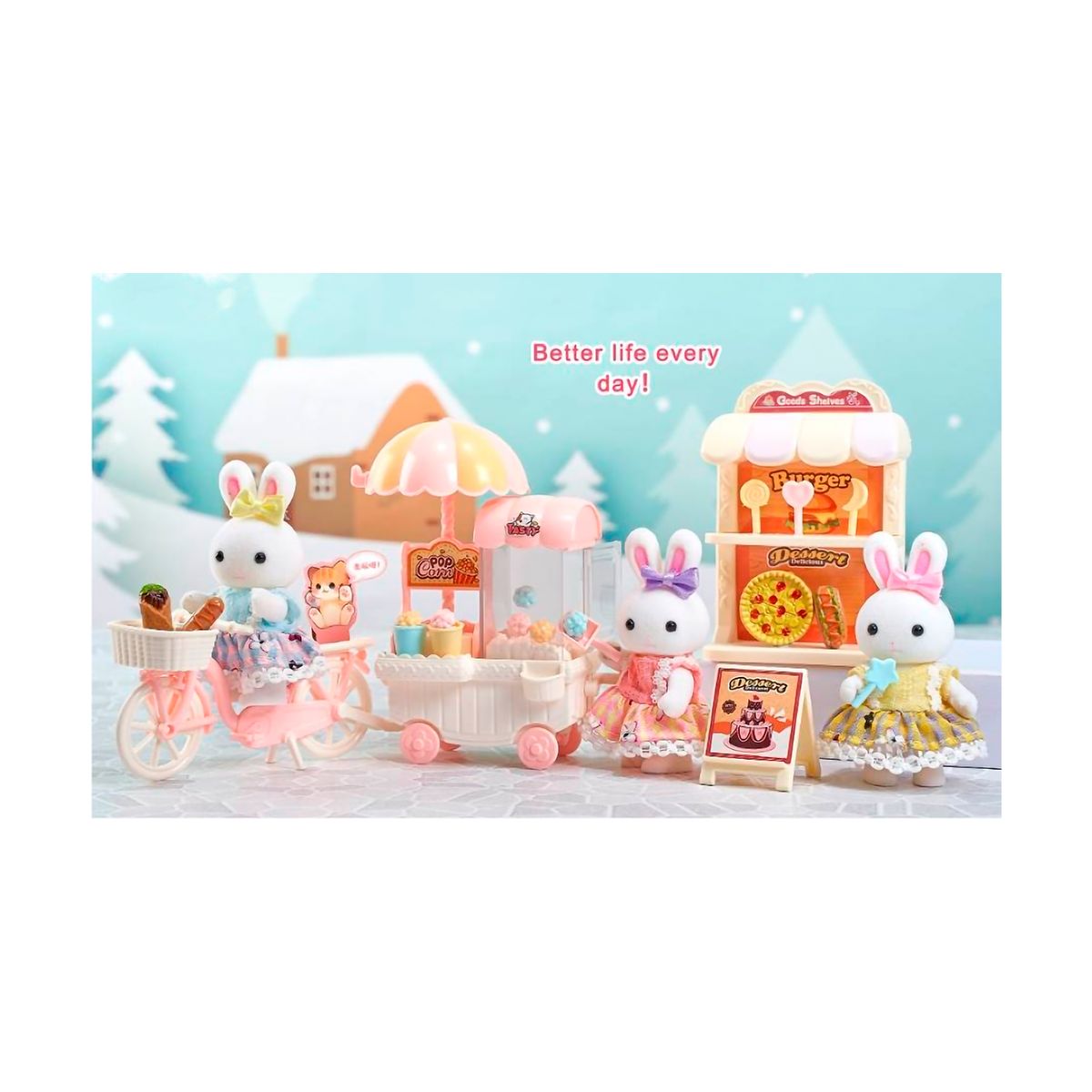 SELECTIO - Cute Rabbit Outdoor Dessert Car Set