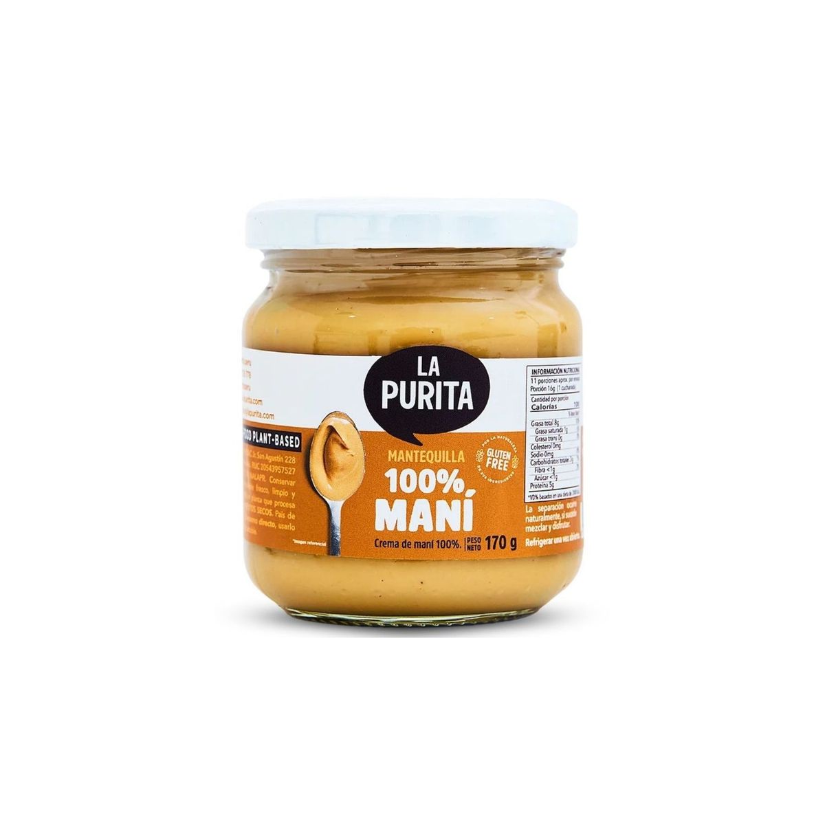 LA PURITA - Mantequilla de Maní La Purita Pote 170 g