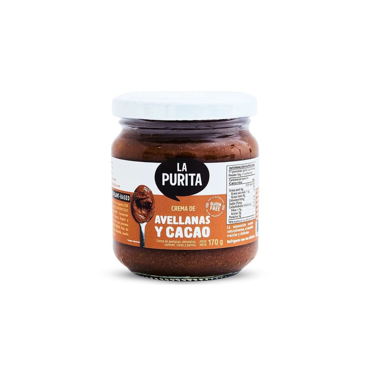 LA PURITA - Crema de Avellana y Cacao La Purita Envase 170 g
