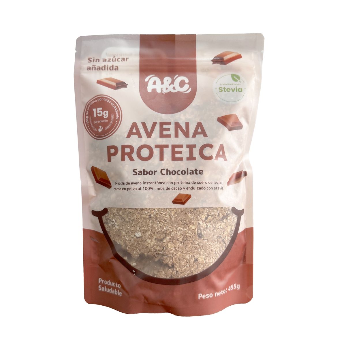 AVENA & CANELA - Avena Protéica Avena&Canela Sabor Chocolate Bolsa 455 g