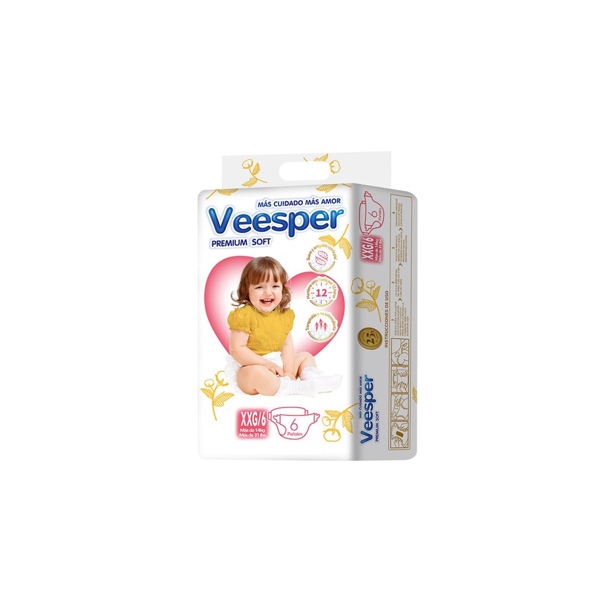 VEESPER - Pañales Veesper Talla XXG Empaque 6 Und