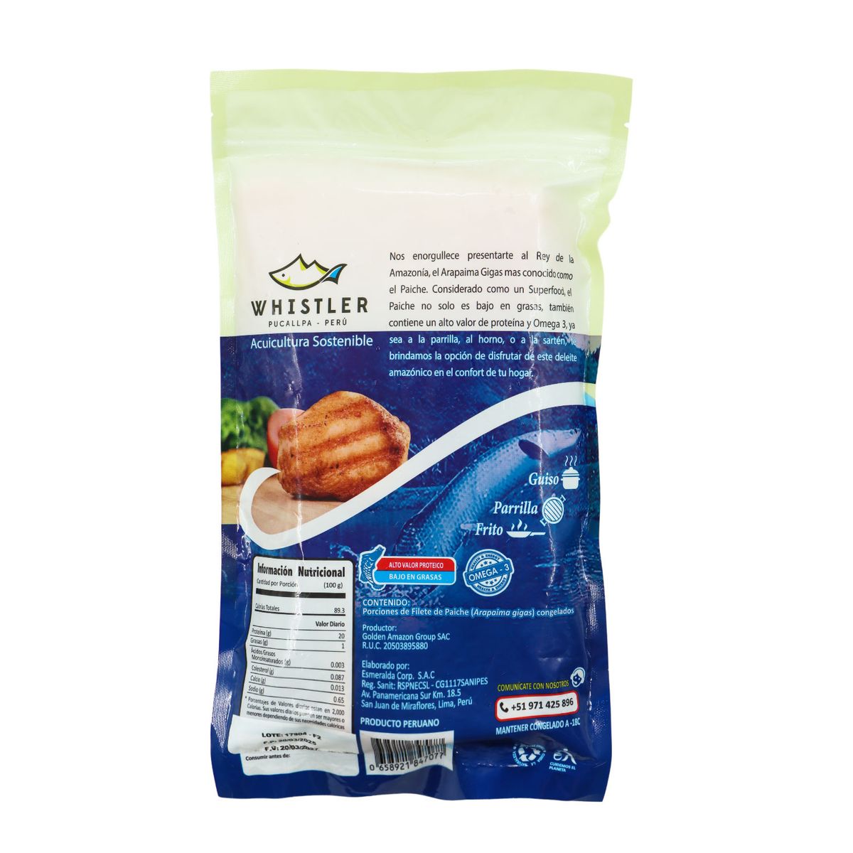 WHISTLER - Porciones De Filete De Paiche x 450 g