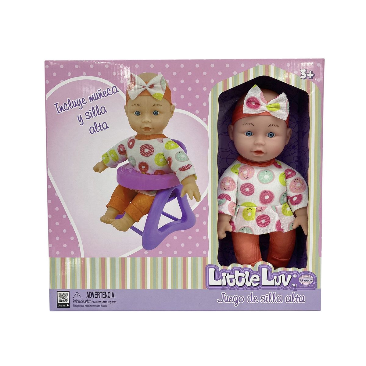 UNEEDA - Muñeca con Silla de Comer 28 cm