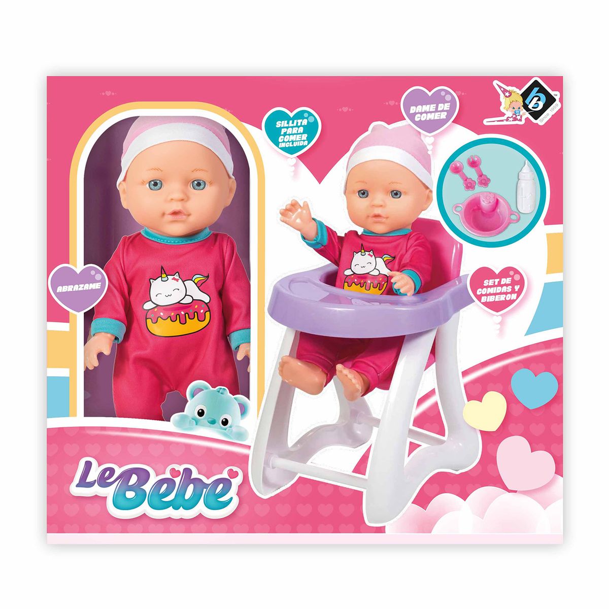 LOKO TOYS - Muñeca 28 cm con Silla de Comer