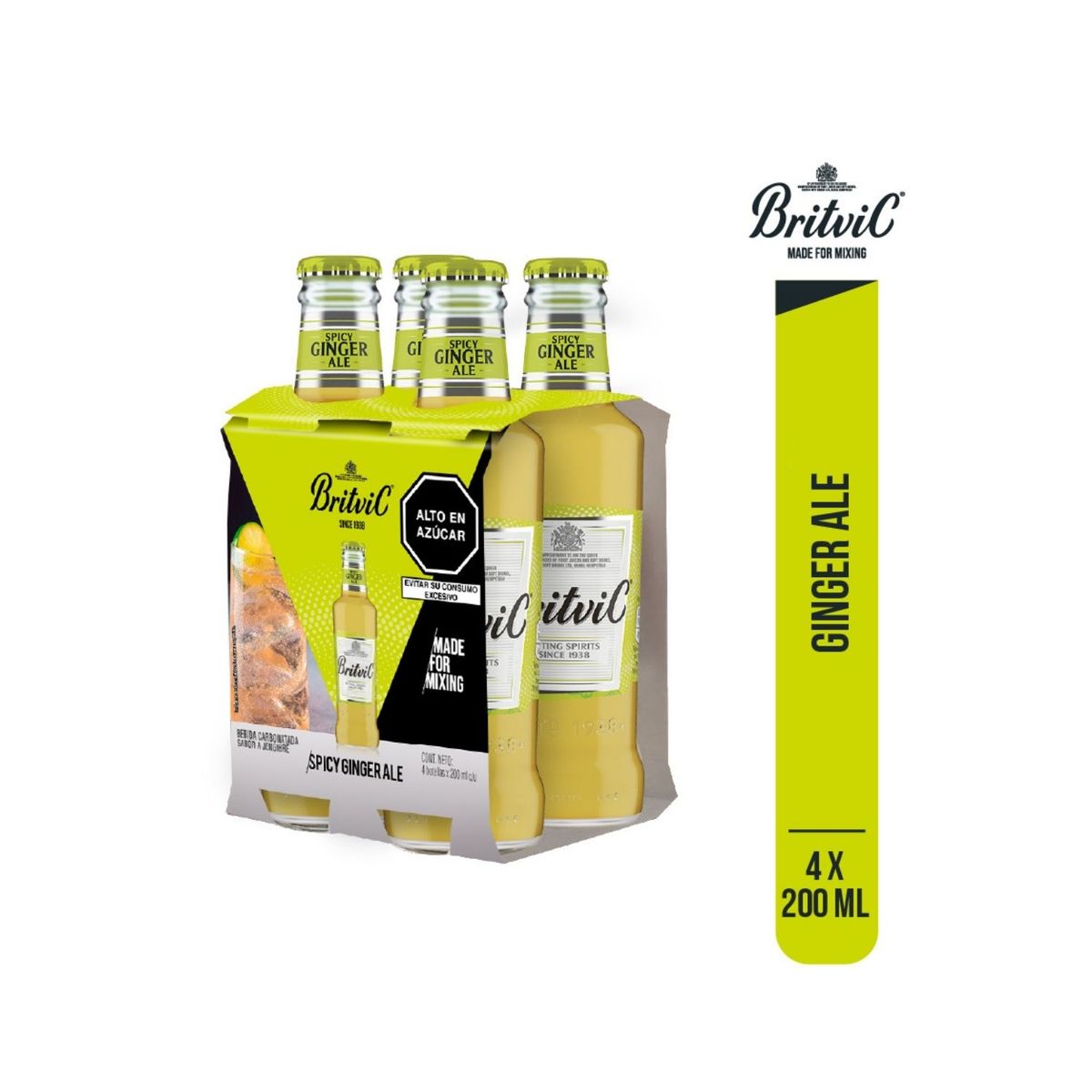 BRITVIC - Ginger Beer Britvic Pack 4 Botellas 200 mL
