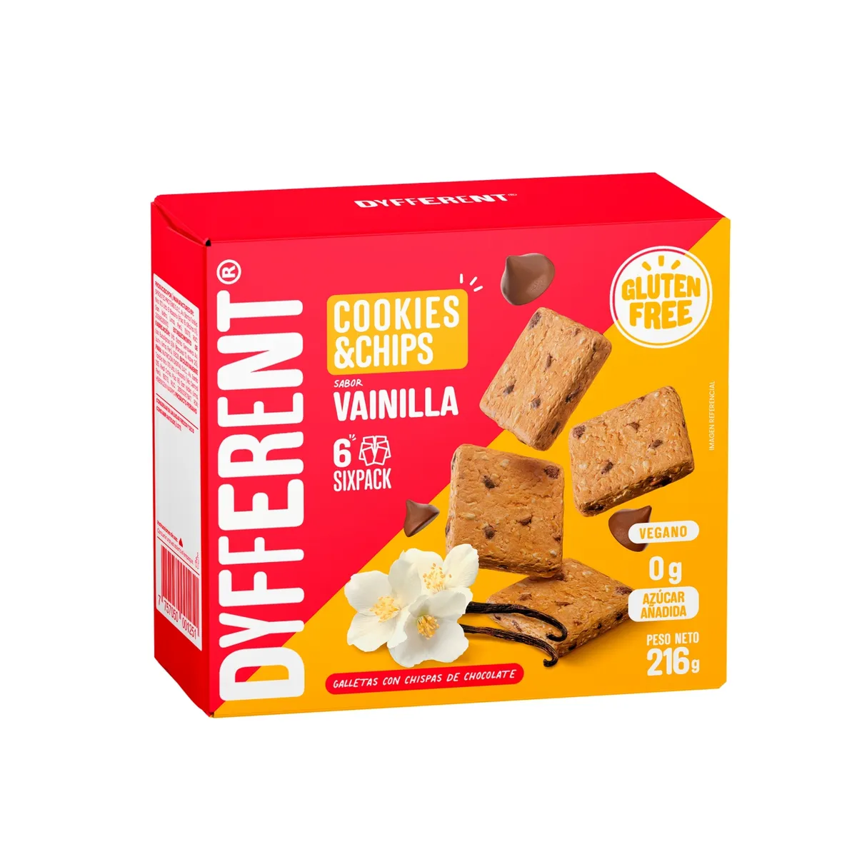 DYFFERENT - Galletas Dyfferent Cookies Chips Vainilla Caja 216 g