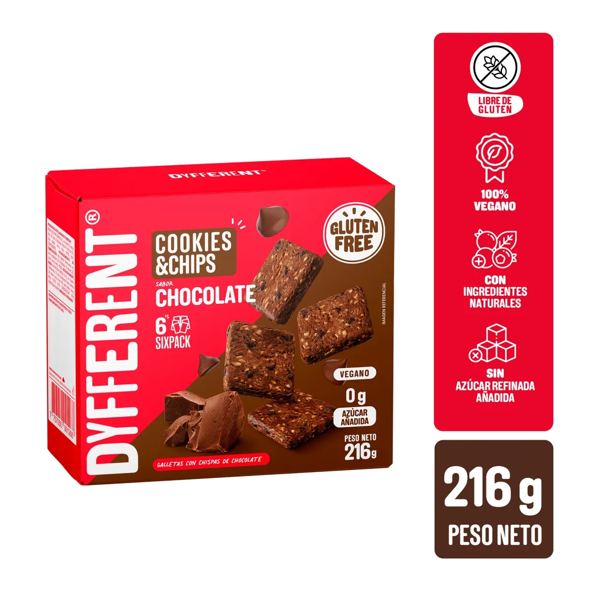 DYFFERENT - Galletas Dyfferent Cookies Chips Chocolate Caja 216 g