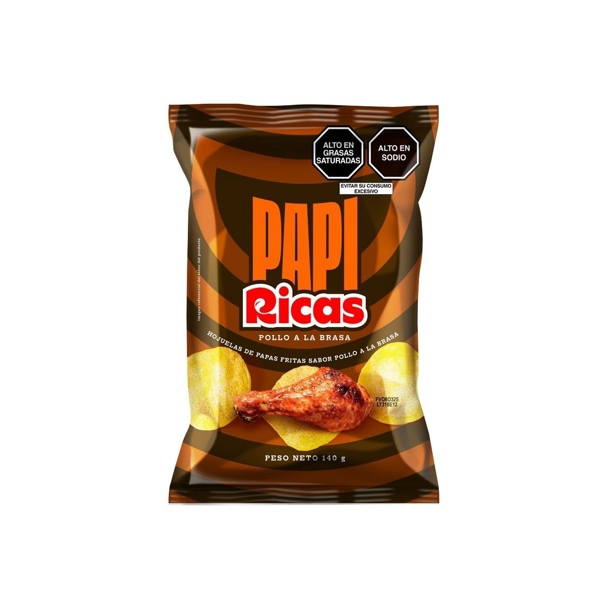 PAPI RICAS - Snack Papi Ricas Sabor Pollo Bolsa 140 g