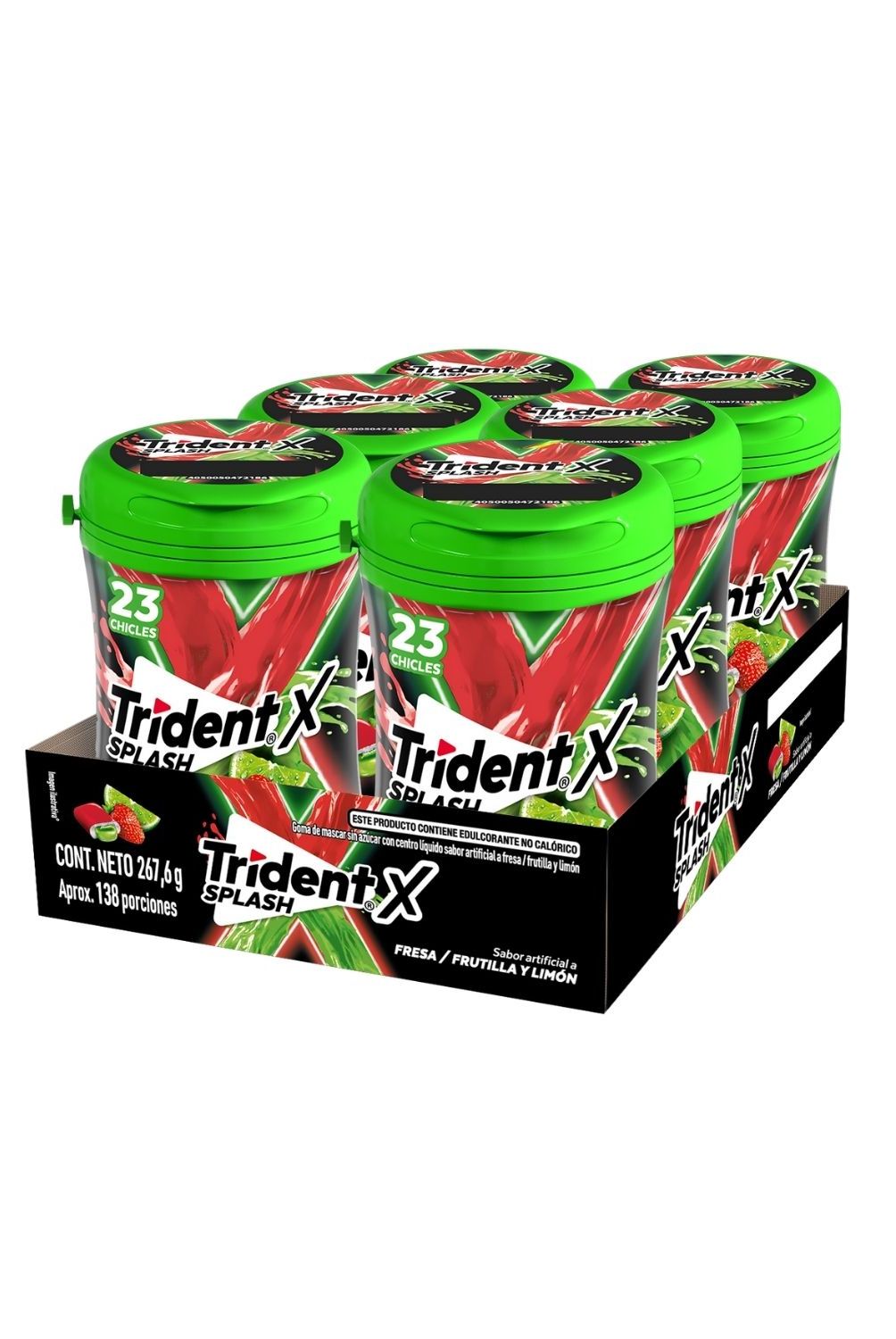 TRIDENT - Chicle Trident X Splash Fresa y Limón Display 6 Und
