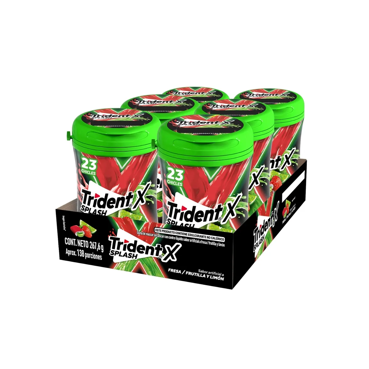 TRIDENT - Chicle Trident X Splash Fresa y Limón Display 6 Und