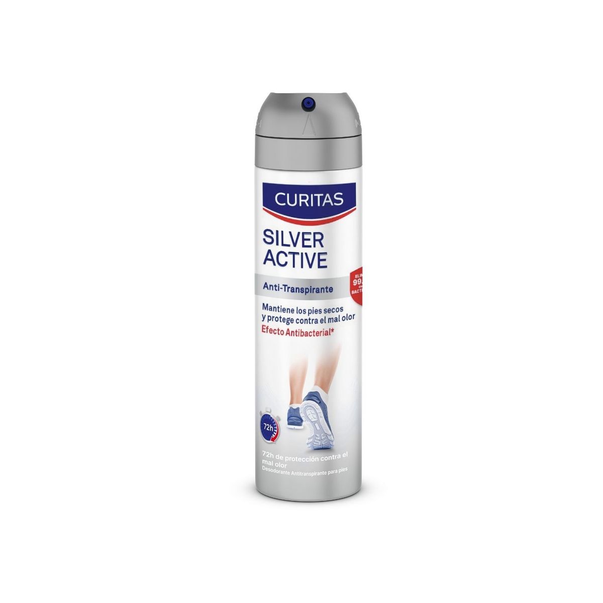 CURITAS - Desodorante para Pies Curitas Spray Silver Active Envase 150 mL