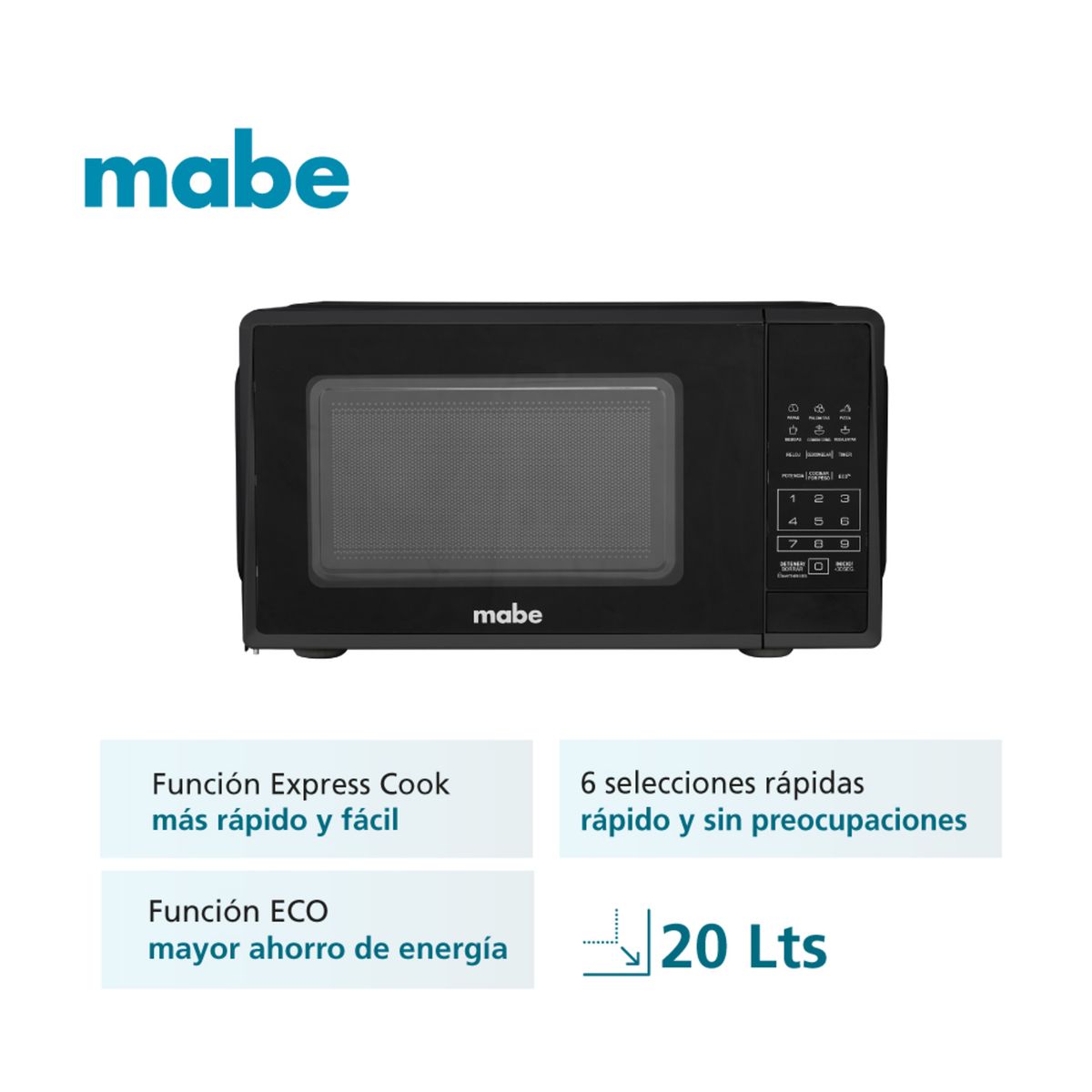 MABE - Horno Microondas Mabe HMM07PBN 20L Negro