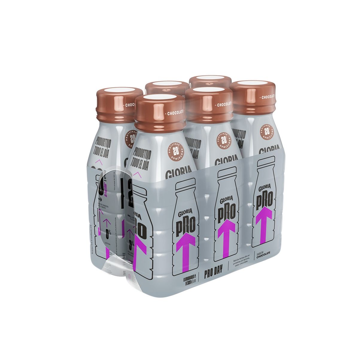 GLORIA PRO - Bebida Láctea Gloria Pro Day Chocolate Sixpack Botella 320 mL